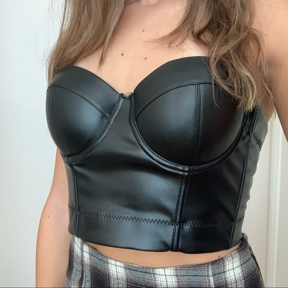 faux leather corset bustier - Picture 3 of 8